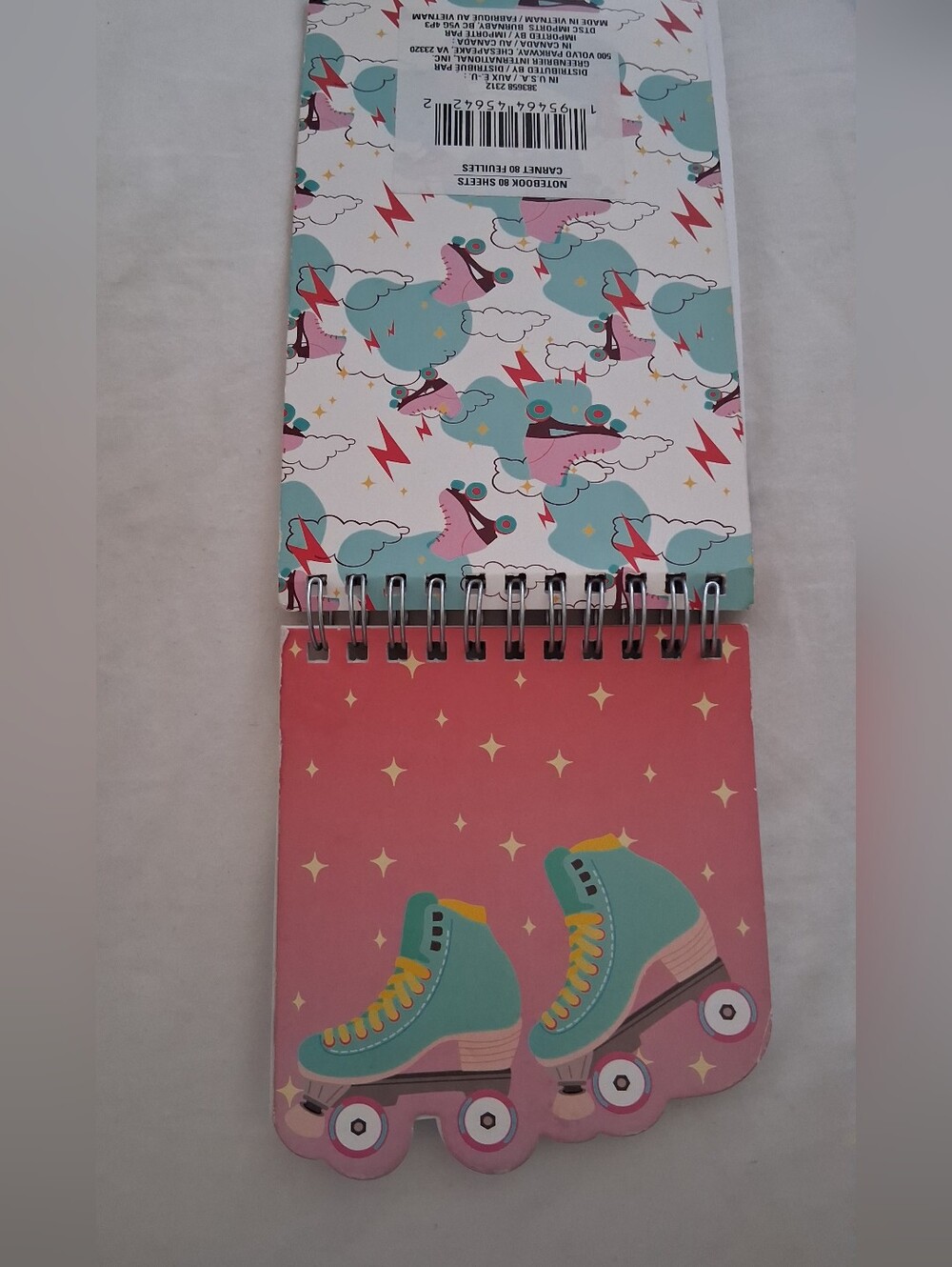 Unlisted Pink & Teal Roller Skate Spiral Notebook